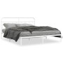 Estructura de cama con cabecero metal blanca 160x200 cm de , Camas y somieres - Ref: Foro24-377169, Precio: 105,20 €, Descuen...