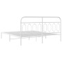 Bettgestell mit weißem Metall-Kopfteil 160x200 cm von , Betten und Lattenroste - Ref: Foro24-377169, Preis: 105,31 €, Rabatt: %