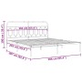 Bed frame with white metal headboard 160x200 cm by , Beds and slatted bases - Ref: Foro24-377169, Price: 105,31 €, Discount: %