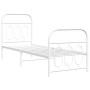 Metal bed frame with white headboard and footboard 75x190 cm by , Beds and slatted bases - Ref: Foro24-377174, Price: 65,98 €...