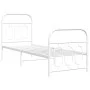 Metal bed frame with white headboard and footboard 75x190 cm by , Beds and slatted bases - Ref: Foro24-377174, Price: 64,80 €...