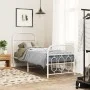 Metal bed frame with white headboard and footboard 75x190 cm by , Beds and slatted bases - Ref: Foro24-377174, Price: 64,80 €...