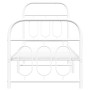 Metal bed frame with white headboard and footboard 75x190 cm by , Beds and slatted bases - Ref: Foro24-377174, Price: 65,98 €...