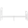 Metal bed frame with white headboard and footboard 75x190 cm by , Beds and slatted bases - Ref: Foro24-377174, Price: 64,80 €...