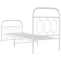 Metal bed frame with white headboard and footboard 75x190 cm by , Beds and slatted bases - Ref: Foro24-377174, Price: 64,80 €...