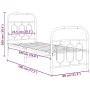 Metal bed frame with white headboard and footboard 75x190 cm by , Beds and slatted bases - Ref: Foro24-377174, Price: 64,80 €...