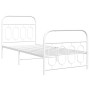 Metal bed frame with white headboard and footboard 90x190 cm by , Beds and slatted bases - Ref: Foro24-377176, Price: 80,15 €...