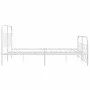 Metal bed frame with white headboard and footboard 135x190 cm by , Beds and slatted bases - Ref: Foro24-377183, Price: 106,01...