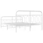 Metal bed frame with white headboard and footboard 135x190 cm by , Beds and slatted bases - Ref: Foro24-377183, Price: 106,01...