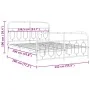 Metal bed frame with white headboard and footboard 135x190 cm by , Beds and slatted bases - Ref: Foro24-377183, Price: 106,01...