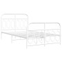 Metal bed frame with white headboard and footboard 120x190 cm by , Beds and slatted bases - Ref: Foro24-377181, Price: 118,23...