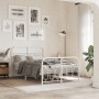 Metal bed frame with white headboard and footboard 120x190 cm by , Beds and slatted bases - Ref: Foro24-377181, Price: 118,23...
