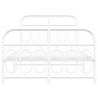 Metal bed frame with white headboard and footboard 120x190 cm by , Beds and slatted bases - Ref: Foro24-377181, Price: 118,23...