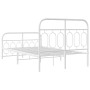 Metal bed frame with white headboard and footboard 120x190 cm by , Beds and slatted bases - Ref: Foro24-377181, Price: 118,23...