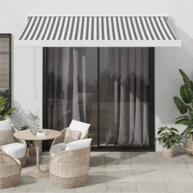 Toldo retráctil aluminio y tela gris antracita y blanco 3x2,5 m by , Awnings - Ref: Foro24-3216123, Price: 486,35 €, Discount: %