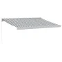 Ein ausziehbares Markisendach aus Aluminium und anthrazitgrauem und weißem Stoff, 3x2,5 m. von , Markisen - Ref: Foro24-32161...