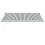 Ein ausziehbares Markisendach aus Aluminium und anthrazitgrauem und weißem Stoff, 3x2,5 m. von , Markisen - Ref: Foro24-32161...