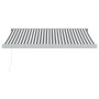 Toldo retráctil aluminio y tela gris antracita y blanco 3x2,5 m by , Awnings - Ref: Foro24-3216123, Price: 359,85 €, Discount: %
