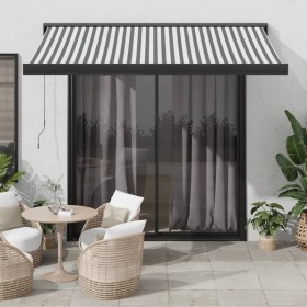 Ein ausziehbares Markisendach aus Aluminium und anthrazitgrauem und weißem Stoff, 3x2,5 m. von , Markisen - Ref: Foro24-32161...