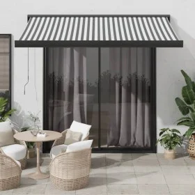 Toldo retráctil aluminio y tela gris antracita y blanco 3x2,5 m by , Awnings - Ref: Foro24-3216128, Price: 452,12 €, Discount: %