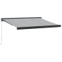 Ein ausziehbares Markisendach aus Aluminium und anthrazitgrauem und weißem Stoff, 3x2,5 m. von , Markisen - Ref: Foro24-32161...