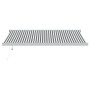 Toldo retráctil aluminio y tela gris antracita y blanco 4x3 m by , Awnings - Ref: Foro24-3216135, Price: 1,00 €, Discount: %