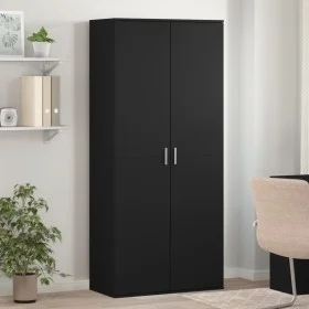 Mueble zapatero de madera contrachapada negro 80x39x178 cm by , Shoe racks and shoe organizers - Ref: Foro24-3276673, Price: ...
