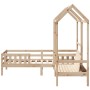 Set de cama y banco con techo madera maciza de pino 90x200 cm de , Camas y somieres - Ref: Foro24-3282174, Precio: 312,37 €, ...