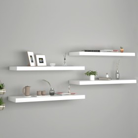 Floating wall shelves 4 pcs MDF white 80x23.5x3.8 cm by vidaXL, Shelves and shelves - Ref: Foro24-323816, Price: 69,13 €, Dis...