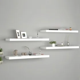 Floating wall shelves 4 pcs MDF white 80x23.5x3.8 cm by vidaXL, Shelves and shelves - Ref: Foro24-323816, Price: 70,95 €, Dis...