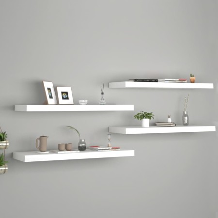 Schwebende Wandregale 4 Stück MDF weiß 80x23,5x3,8 cm von vidaXL, Regale und Regale - Ref: Foro24-323816, Preis: 69,13 €, Rab...