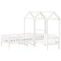 Bed set and bench with solid white pine roof 90x190 cm by , Beds and slatted bases - Ref: Foro24-3282181, Price: 349,15 €, Di...