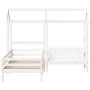 Bed set and bench with solid white pine roof 90x190 cm by , Beds and slatted bases - Ref: Foro24-3282181, Price: 349,15 €, Di...