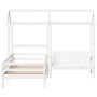 Bett- und Bank-Set mit massivem Dach aus weißer Kiefer 90x190 cm von , Betten und Lattenroste - Ref: Foro24-3282181, Preis: 3...