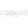 Bed set and bench with solid white pine roof 90x190 cm by , Beds and slatted bases - Ref: Foro24-3282181, Price: 349,15 €, Di...