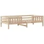 Solid pine wood bed set and bench with roof, 75x190 cm. by , Beds and slatted bases - Ref: Foro24-3282183, Price: 268,63 €, D...