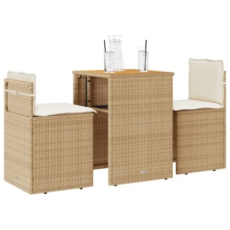 Gartenmöbel-Set 3-teilig aus synthetischem Rattan mit beigen Kissen von , Gartensets - Ref: Foro24-4003877, Preis: 203,53 €, ...