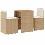 Gartenmöbel-Set 3-teilig aus synthetischem Rattan mit beigen Kissen von , Gartensets - Ref: Foro24-4003877, Preis: 203,29 €, ...