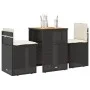 Kleiner Tisch und Stühle mit 3-teiligen schwarzen Kunststoff-Rattan-Kissen. von , Gartensets - Ref: Foro24-4003875, Preis: 20...