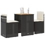 Kleiner Tisch und Stühle mit 3-teiligen schwarzen Kunststoff-Rattan-Kissen. von , Gartensets - Ref: Foro24-4003875, Preis: 19...