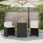 Mesita y sillas con cojines 3 piezas ratán sintético negro by , Garden sets - Ref: Foro24-4003875, Price: 196,98 €, Discount: %