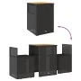 Mesita y sillas con cojines 3 piezas ratán sintético negro by , Garden sets - Ref: Foro24-4003875, Price: 196,98 €, Discount: %