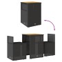 Mesita y sillas con cojines 3 piezas ratán sintético negro de , Conjuntos de jardín - Ref: Foro24-4003875, Precio: 189,74 €