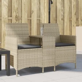 Sofá de jardín 2 plazas con mesa y cojines ratán PE gris claro by , Outdoor sofas - Ref: Foro24-4003889, Price: 144,51 €, Dis...