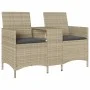 Zweier-Gartensofa mit Tisch und Kissen aus hellem grauem PE-Rattan von , Outdoor-Sofas - Ref: Foro24-4003889, Preis: 144,51 €...