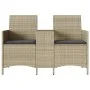 Sofá de jardín 2 plazas con mesa y cojines ratán PE gris claro by , Outdoor sofas - Ref: Foro24-4003889, Price: 144,51 €, Dis...