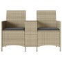 Sofá de jardín 2 plazas con mesa y cojines ratán PE gris claro by , Outdoor sofas - Ref: Foro24-4003889, Price: 146,87 €, Dis...