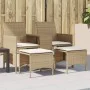 Sofá de jardín 2 plazas con mesa y taburetes ratán PE beige by , Outdoor sofas - Ref: Foro24-4003894, Price: 190,56 €, Discou...