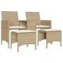 Sofá de jardín 2 plazas con mesa y taburetes ratán PE beige by , Outdoor sofas - Ref: Foro24-4003894, Price: 190,56 €, Discou...