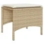 Sofá de jardín 2 plazas con mesa y taburetes ratán PE beige by , Outdoor sofas - Ref: Foro24-4003894, Price: 190,56 €, Discou...